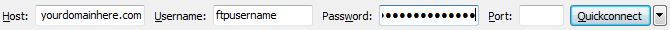 Basic FTP Program Connection Information